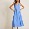 St. Lucia Linen-Blend Bias-Cut Coverup Dress