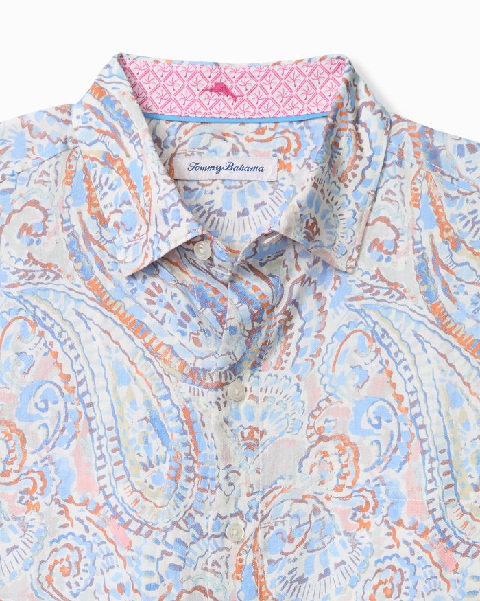Big & Tall Playa Blanca Paisley Linen Shirt
