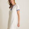 Two Palms Coastal Tiles Linen Dress