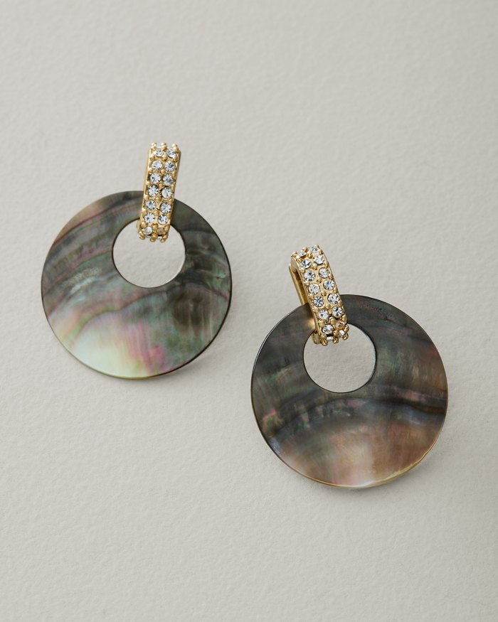 Pearl Island Shell Disk Drop Earrings