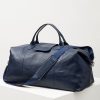 Stanford Navy Leather Duffel Bag
