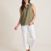 Ella Twill High-Rise Cropped Wide-Leg Jeans