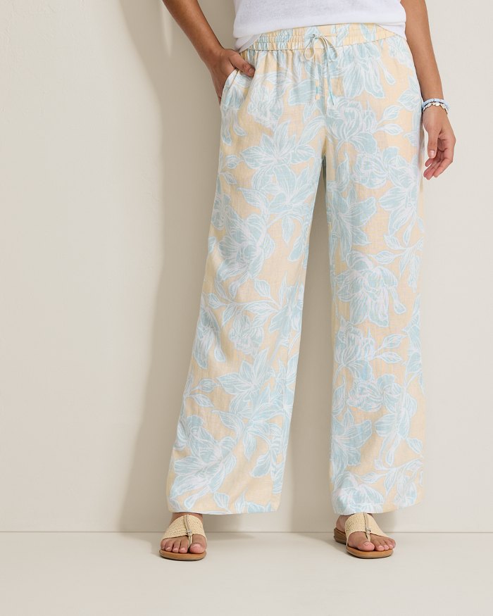Two Palms Paradiso Petals High-Rise Linen Easy Pants