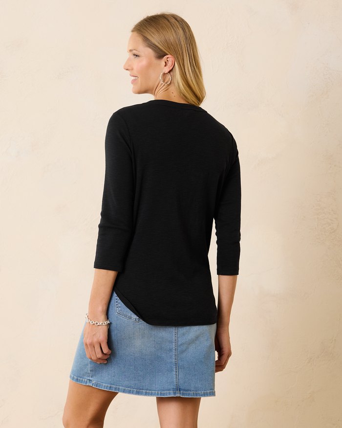 Collegiate Ashby Isles Rib 3/4-Sleeve T-Shirt