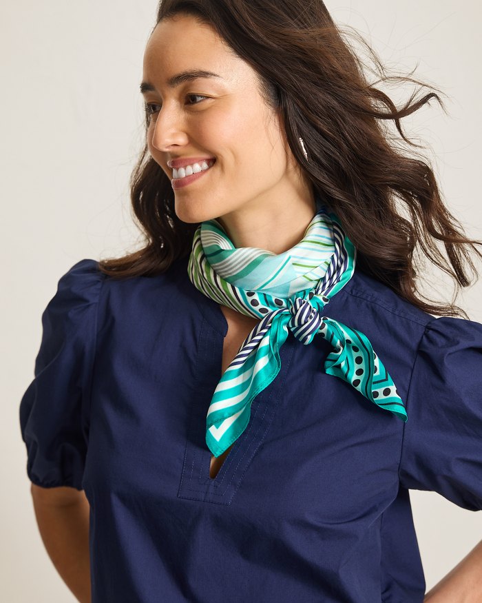 Stripe Vortex Square Silk Scarf