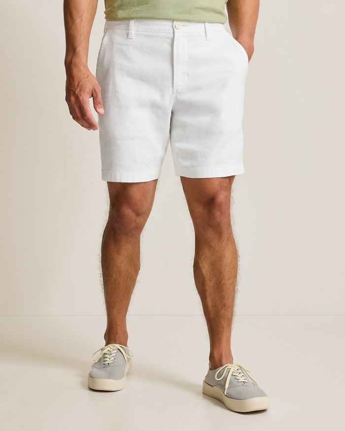 Beach Coast Stretch-Linen 9-Inch Shorts