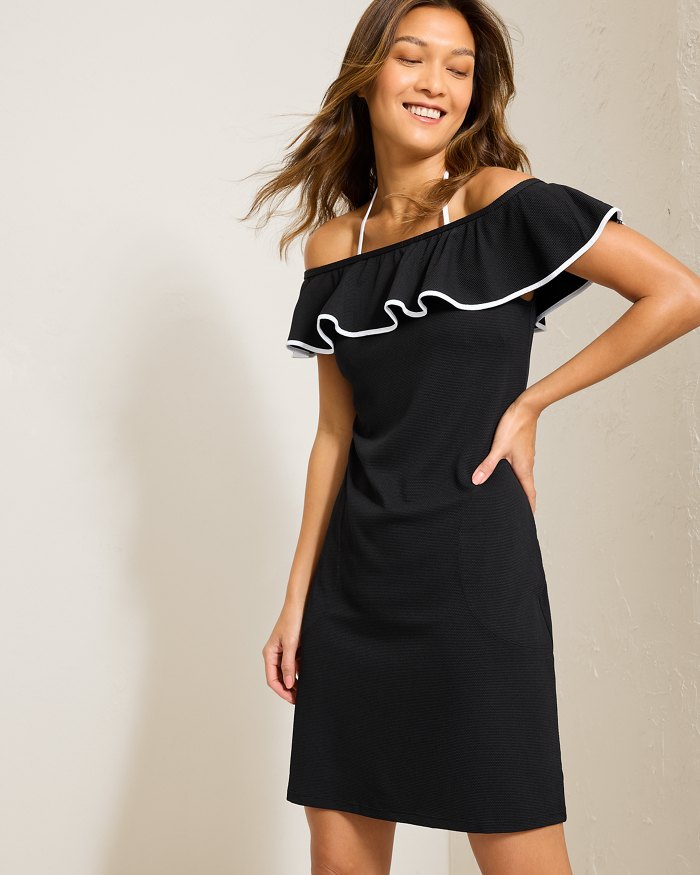 Island Cays Cabana Off-the-Shoulder Coverup Dress