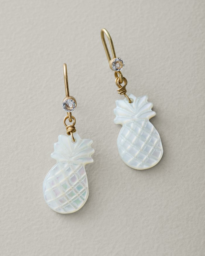 Pearl Island Pineapple Drop Earrings
