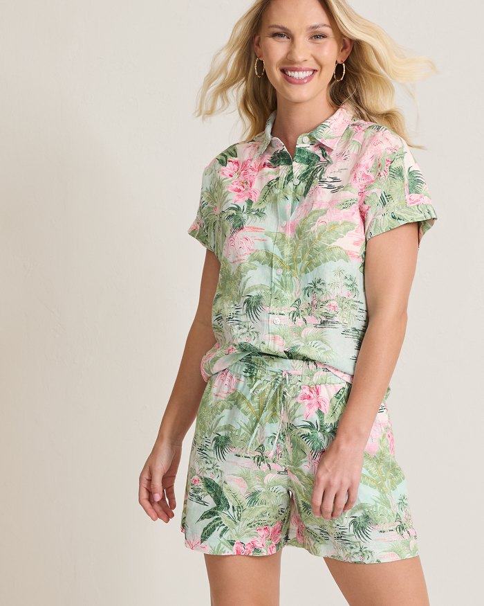 Coastalina Linen Garden Villa Camp Shirt