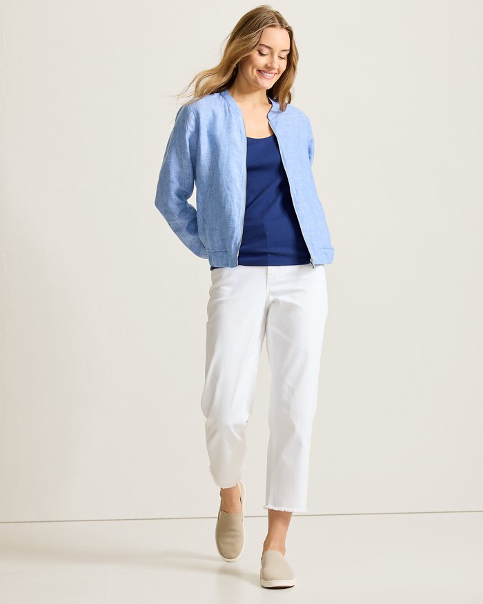 Two Palms Linen Bomber Jacket