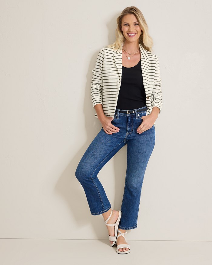 Knit Piqué Stripe Blazer