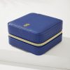 Leah Navy Travel Jewelry Case
