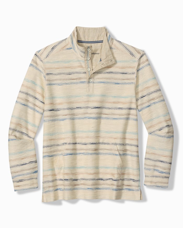 Minori Sands Button-Mock Sweatshirt