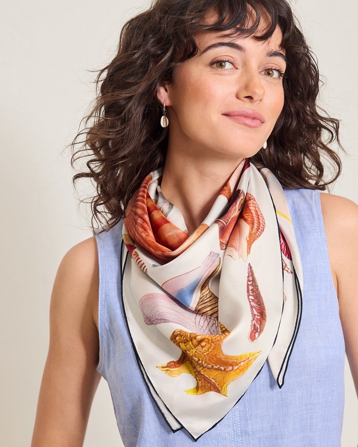 Sea Treasures Square Silk Scarf