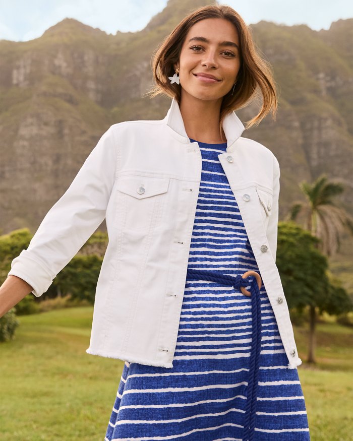 Ella Twill White Jean Jacket