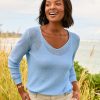 Cedar Linen Long-Sleeve V-Neck Sweater