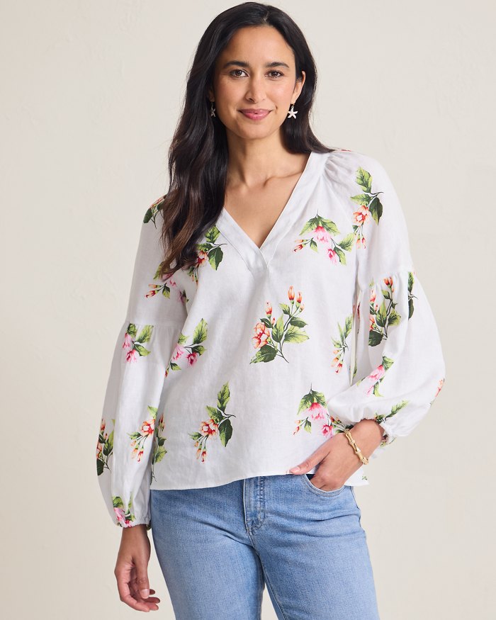 Coastalina Linen Florentina Flourish Top