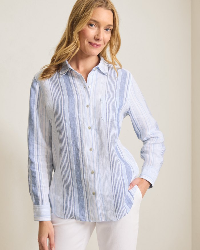 Coastalina Linen Breezy Bay Relaxed Top