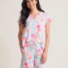 Jersey Short-Sleeve Top & Bermuda Shorts Pajama Set