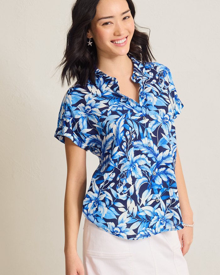Flora Fresco Silk Camp Shirt