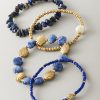 Sapphire Seas Mixed Materials Stretch Bracelet Set