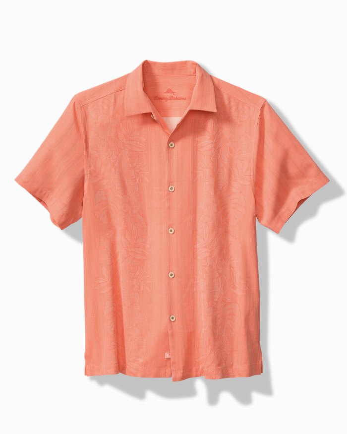 Big & Tall Maui Border Silk Camp Shirt