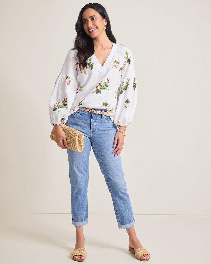 Coastalina Linen Florentina Flourish Top