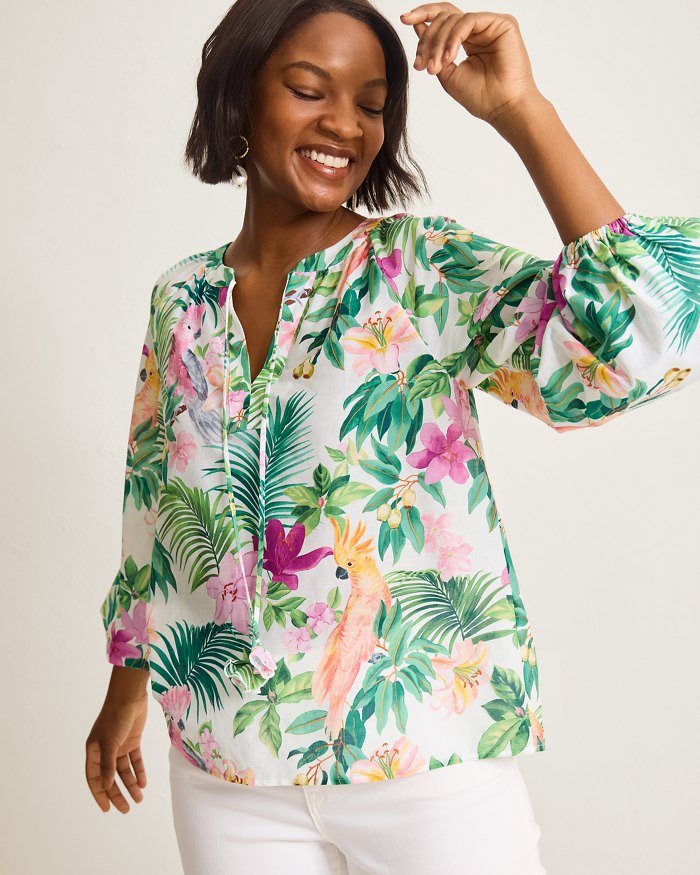 Tropical Bliss Peasant Top