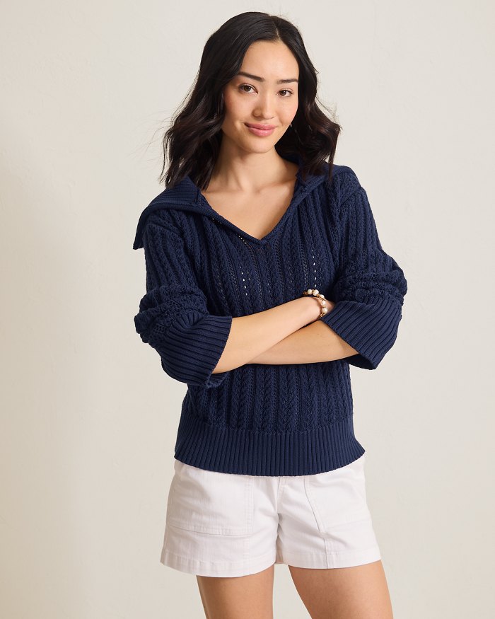 Zoe Cotton Johnny Collar Sweater
