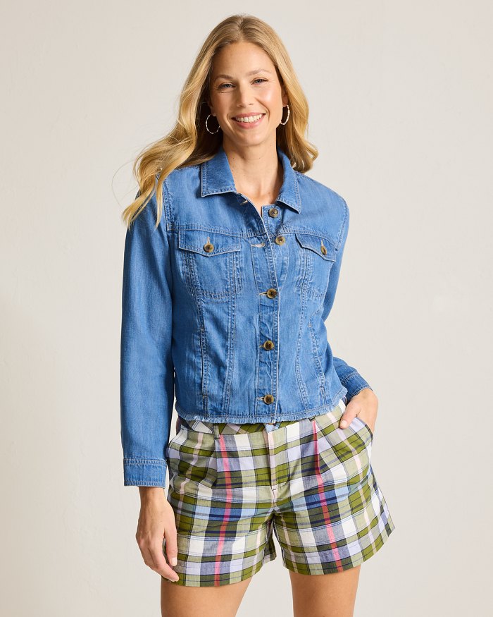 Chambray O'Lei Linen-Blend Jacket