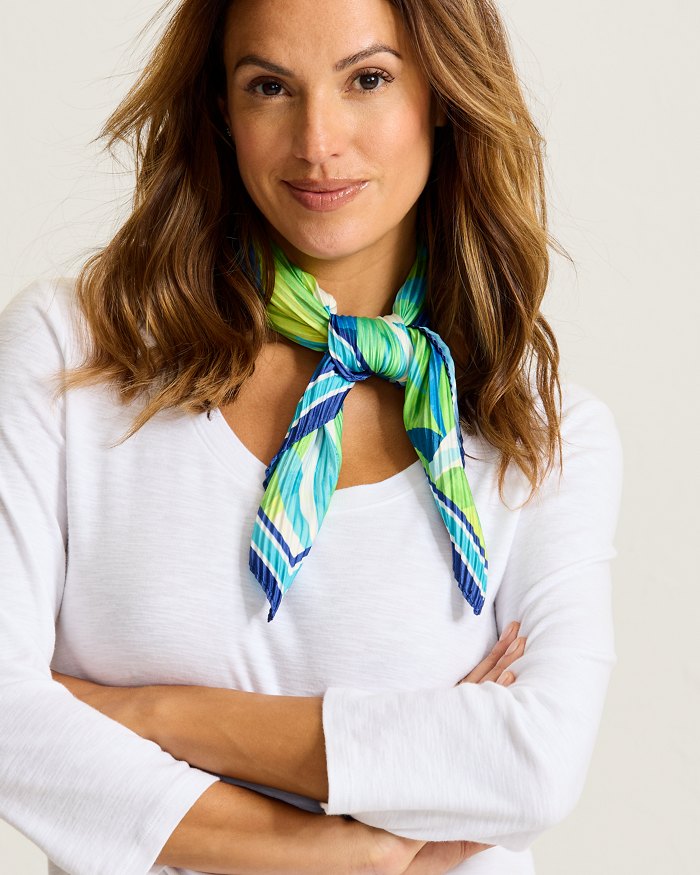Paper Palms Pleated Diamond Scarf