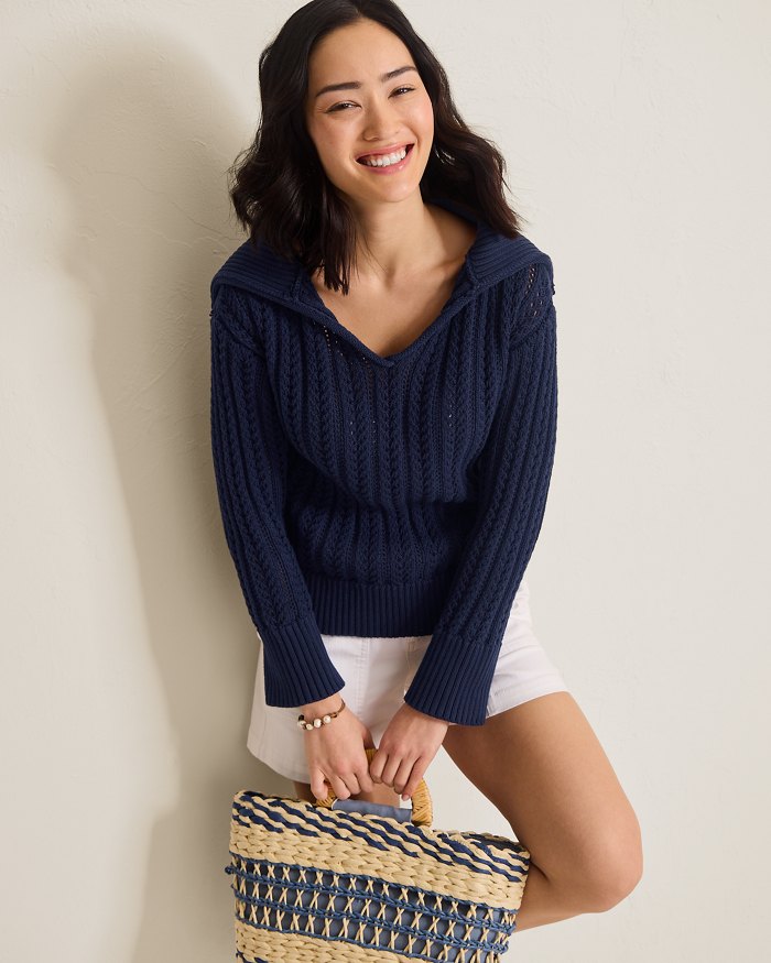 Zoe Cotton Johnny Collar Sweater