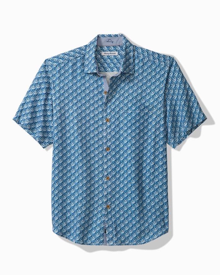 Big & Tall Geo Twist Silk Camp Shirt