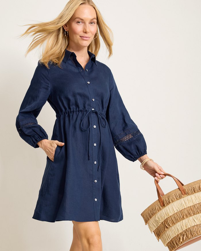 Coastalina Linen Shirt Dress