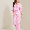 Woven Sateen 3/4-Sleeve & Pants Pajama Set